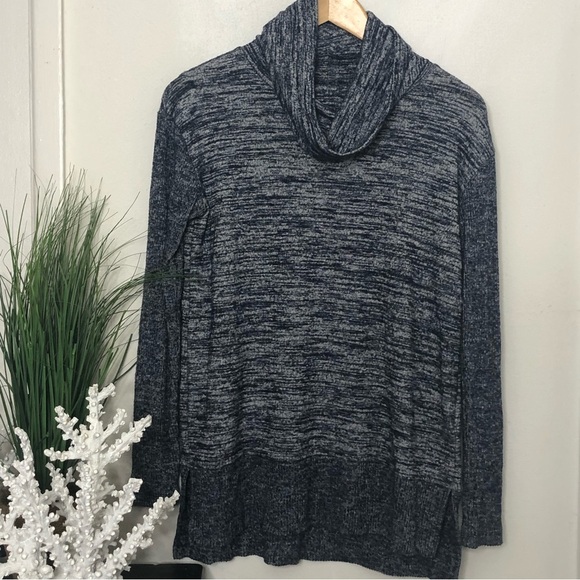 GAP Blue Marled Cowl Neck Knit Sweater Sz XS New!‎ - Picture 4 of 8